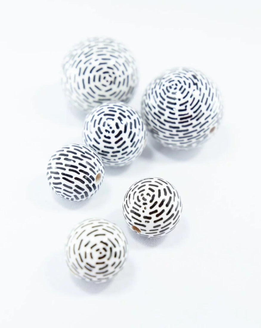 Stripes Storm Wooden Bead