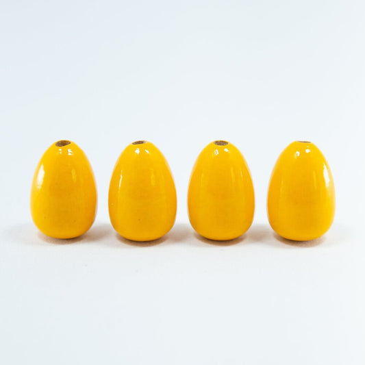 Perline di legno giallo sole a forma di goccia