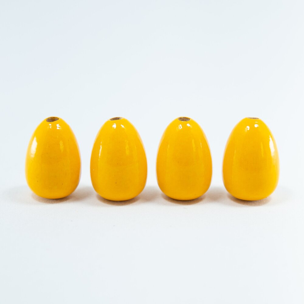Sunny Yellow Wooden Beads in Drop Shape