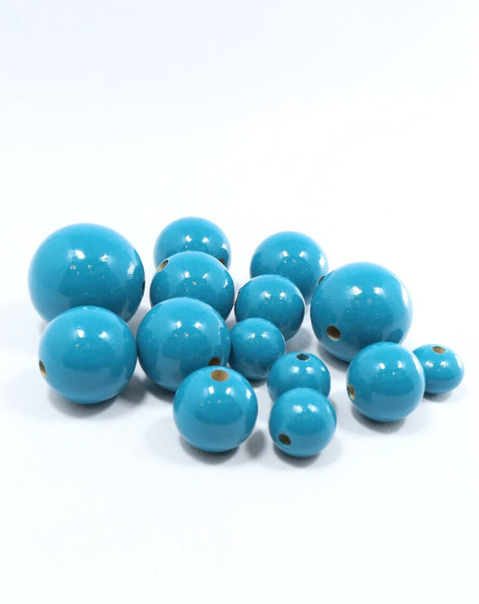 Teal Blue Wooden Bead
