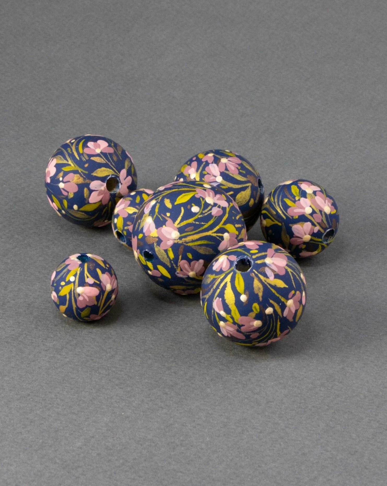 Village Flowers Wooden Bead 3