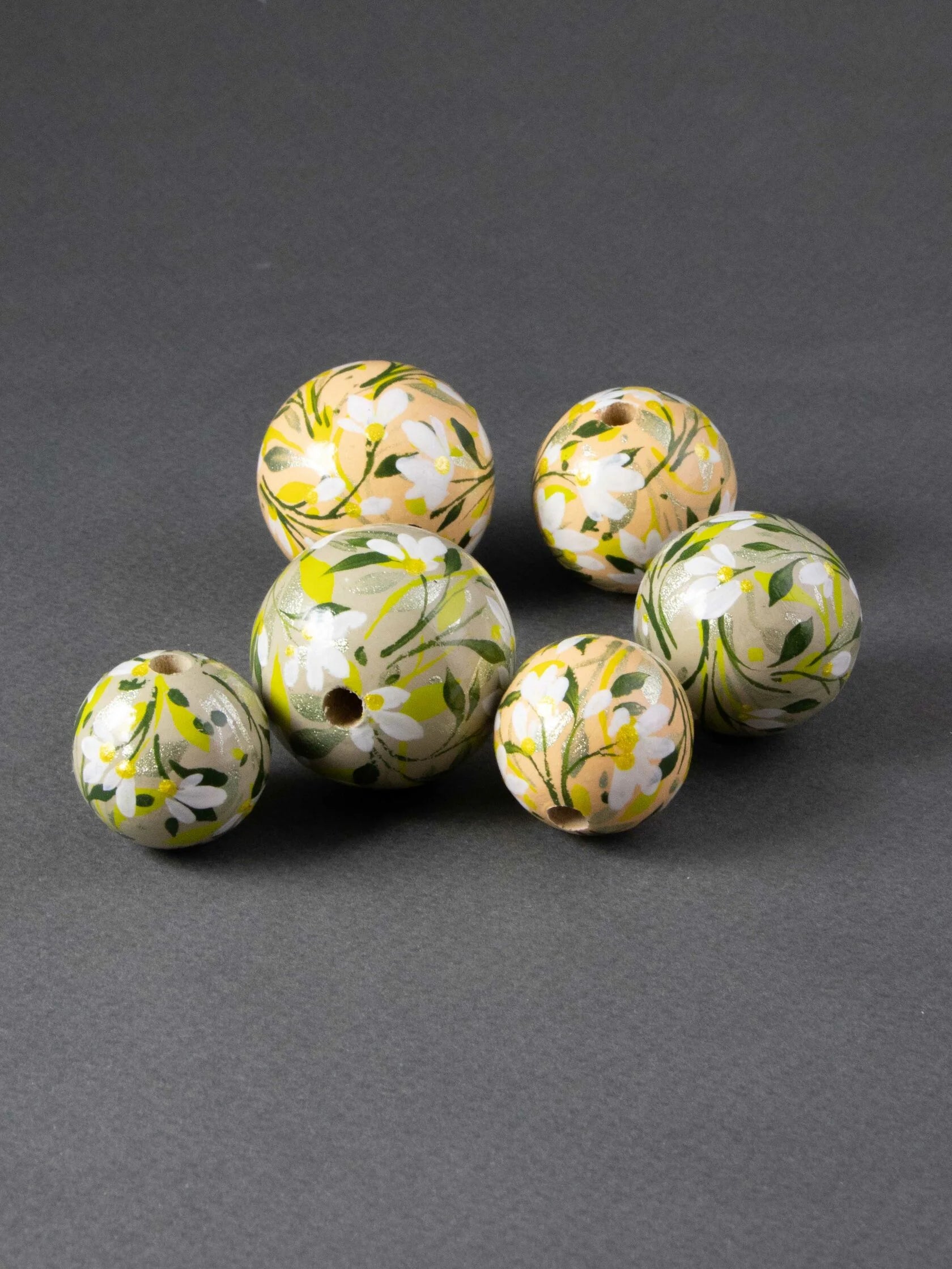 Village Flowers Wooden Bead 2