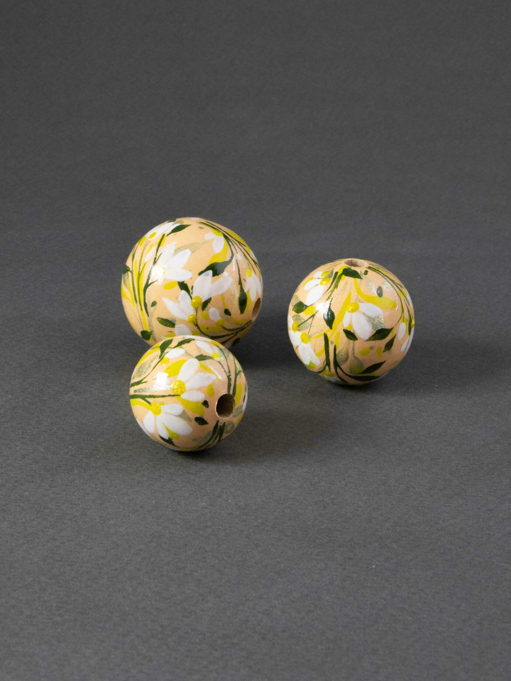 Village Flowers Wooden Bead 2