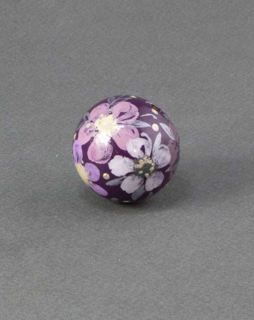 Violet Flowers Wooden Bead