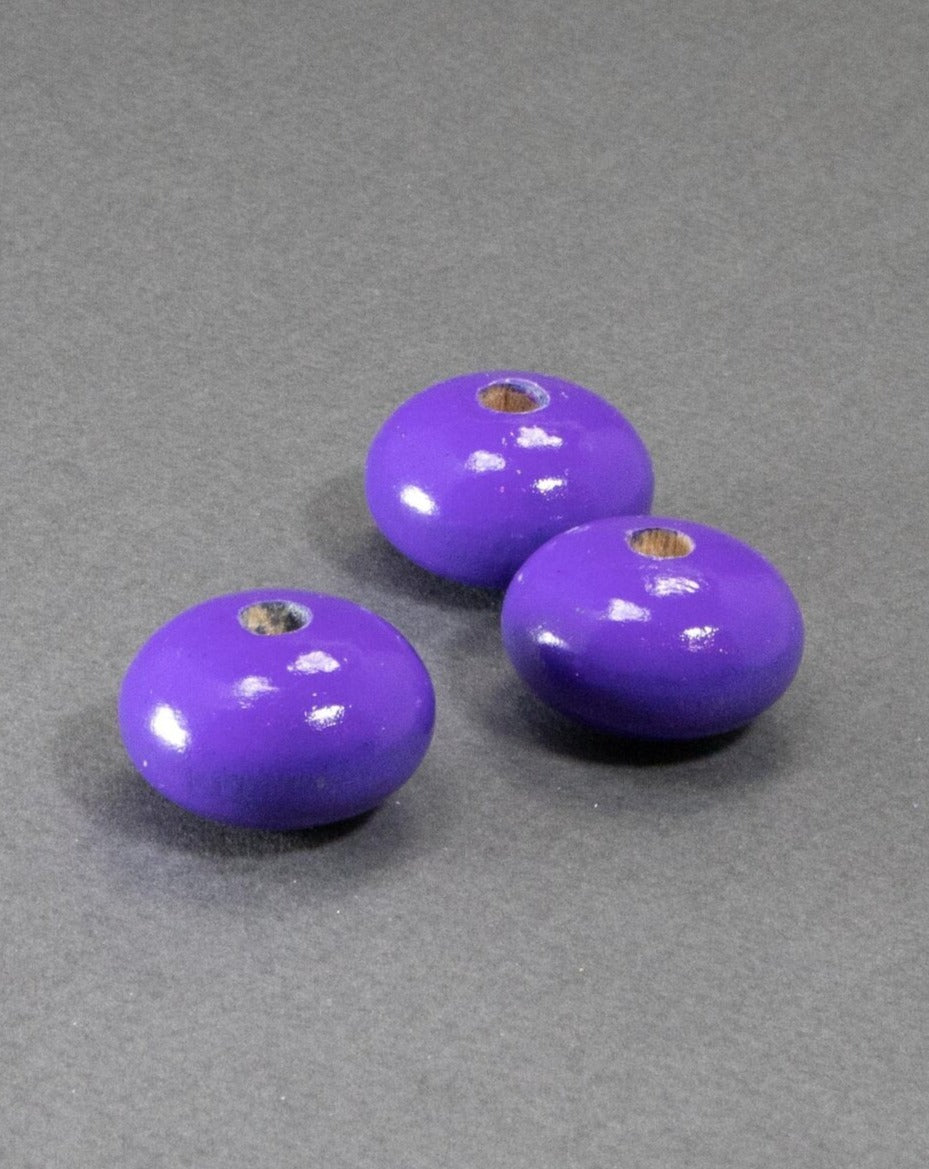 Violet Wooden Bead in Pumpkin Shape