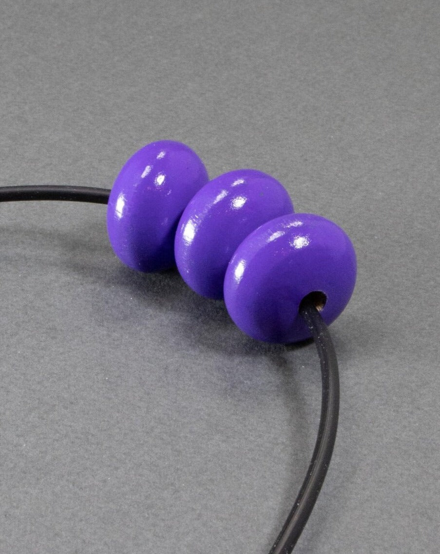 Violet Wooden Bead in Pumpkin Shape