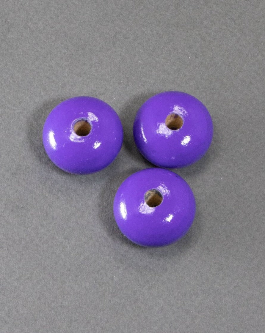 Violet Wooden Bead in Pumpkin Shape