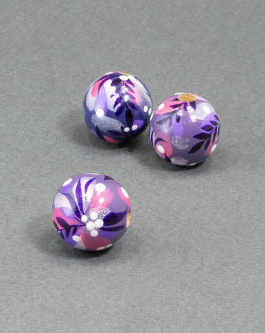 Violets Wooden Bead