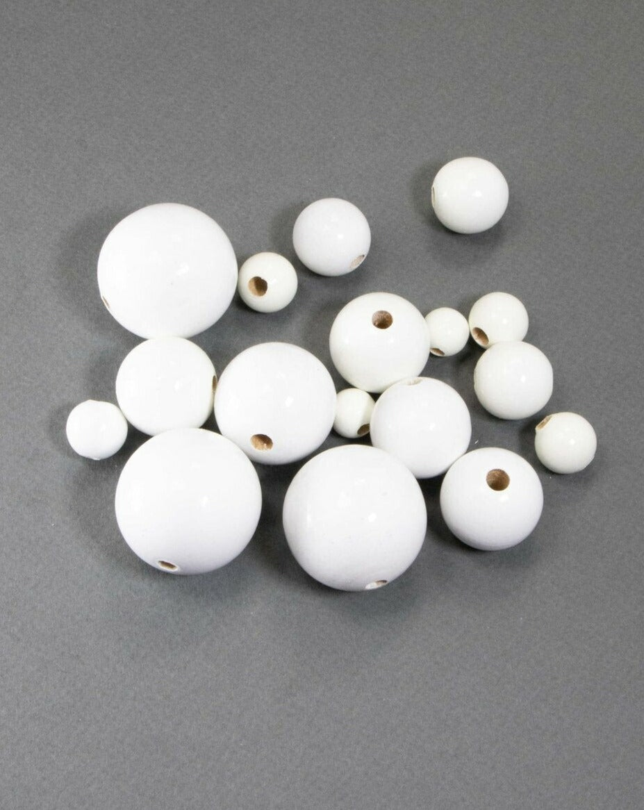 White Wooden Bead