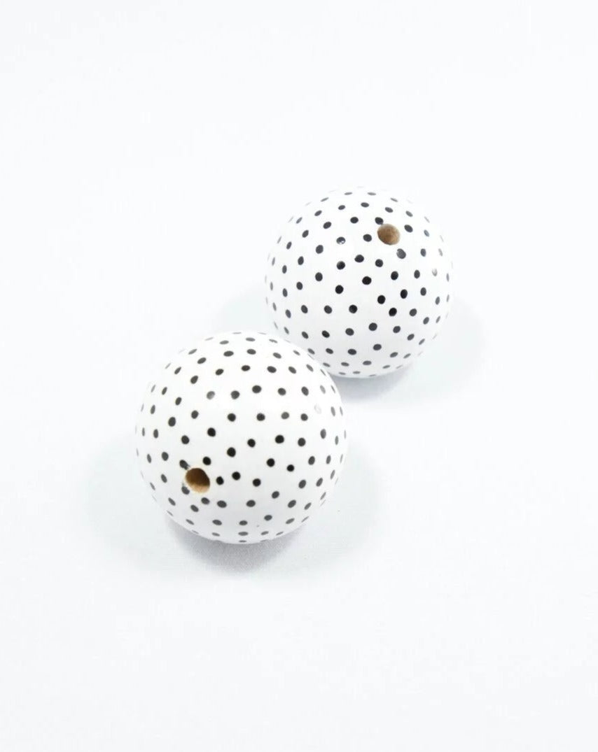 White Dots Symphony Wooden Bead