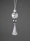 White Roses Beaded Pendant