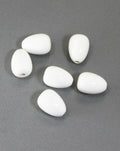 White Wooden Bead in Drop Shape