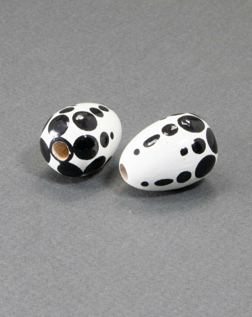 White Wooden Beads in Drop Shape Set 1