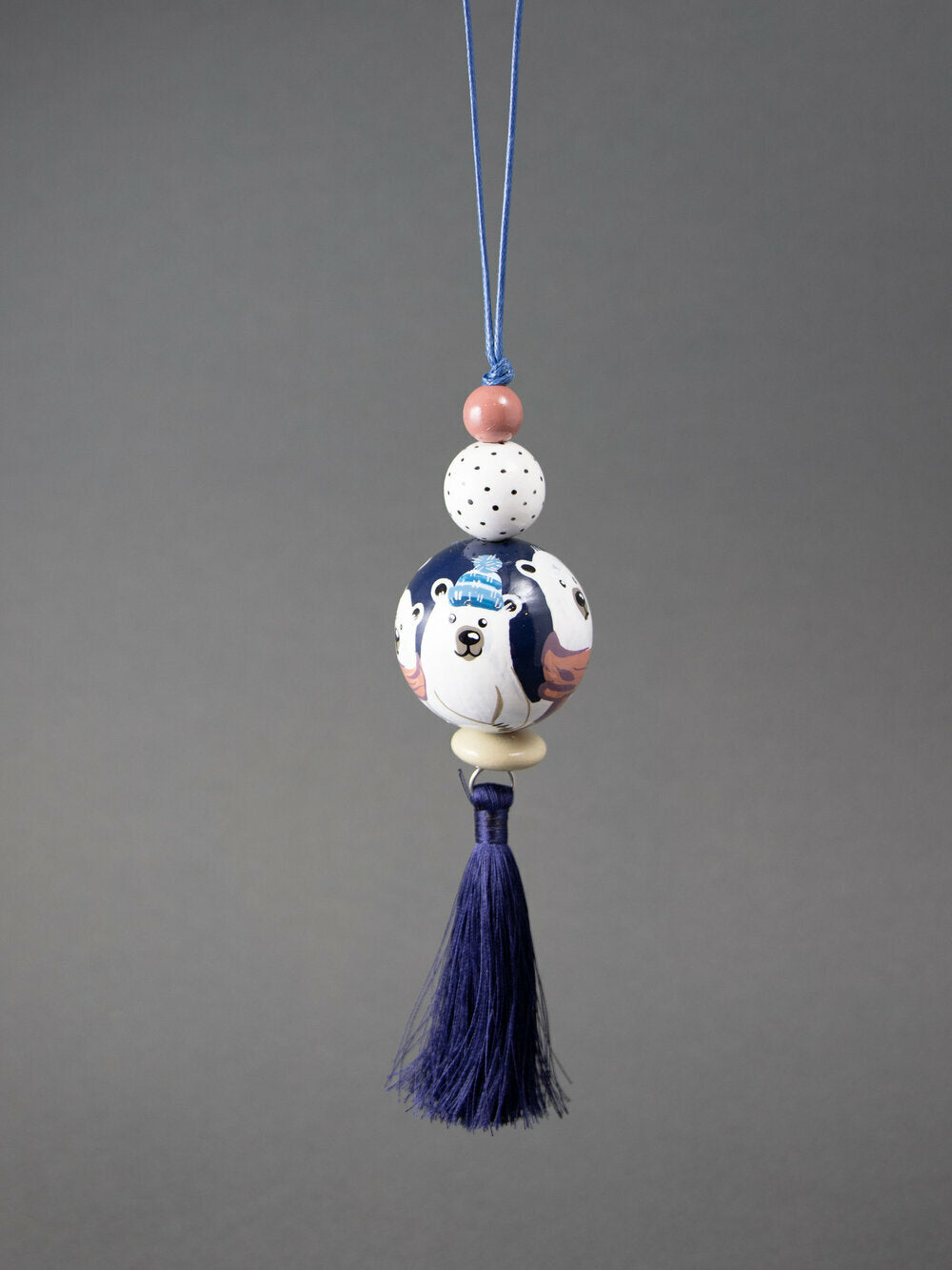 Ciondolo con perline orso invernale 1