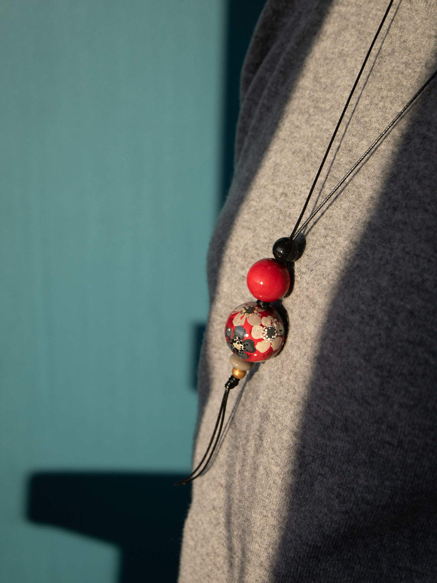 Ruby Beaded Pendant