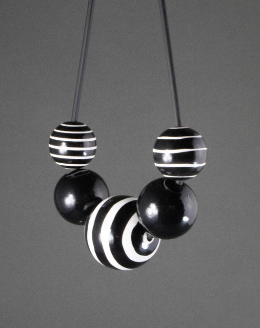 Stripes Wooden Bead Necklace