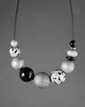 Silver Wooden Bead Necklace 2