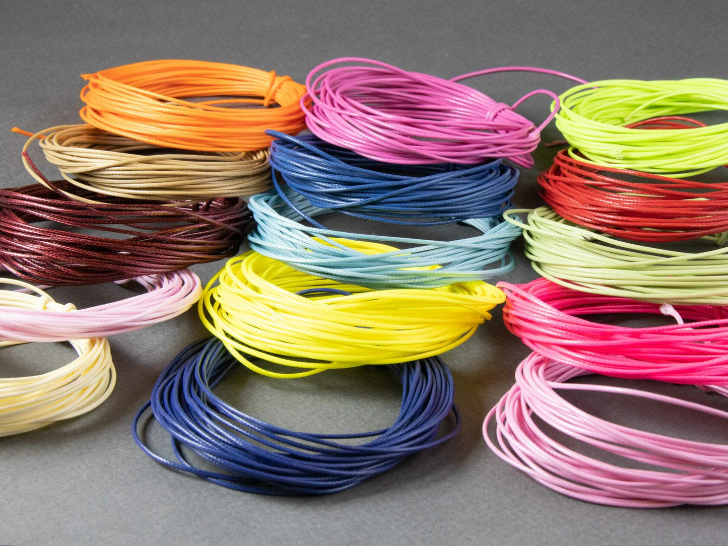 Waxed Polyester Cord in Pink