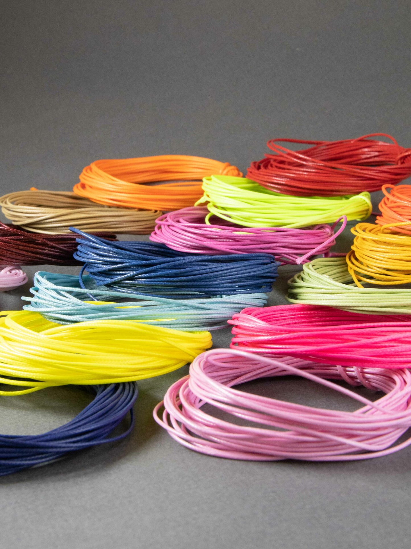 Waxed Polyester Cord in Neon Lemon