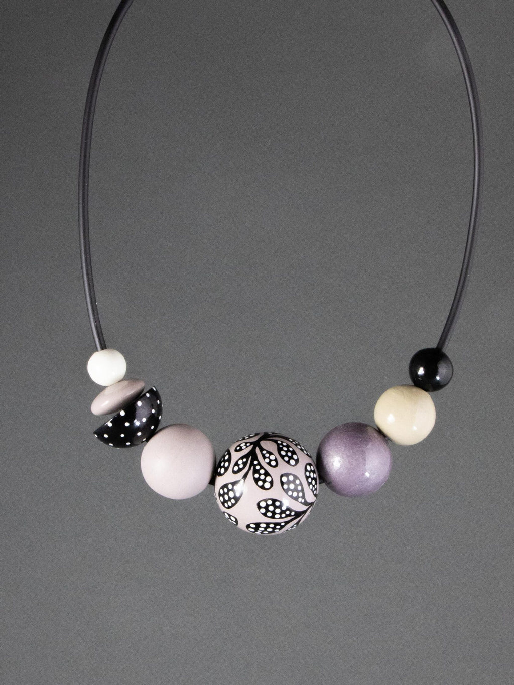 Powder Violet Wooden Necklace