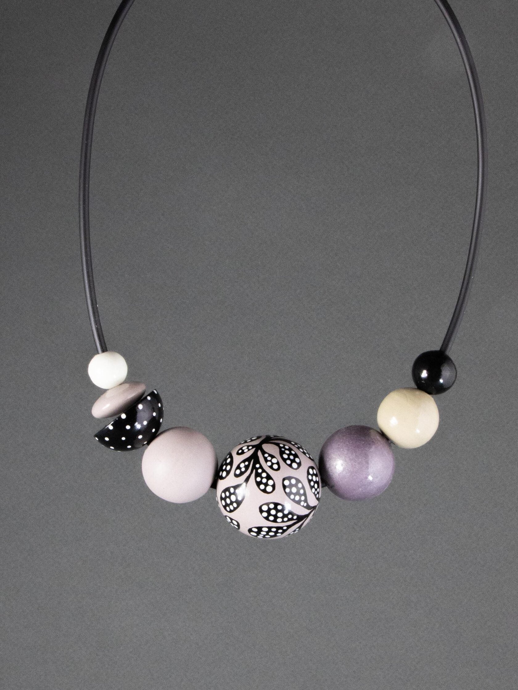 Powder Violet Wooden Necklace