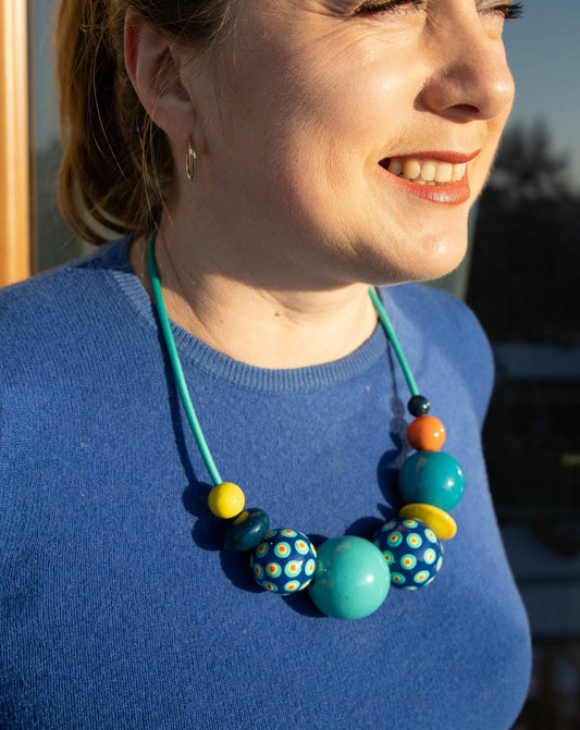 Dots Game Wooden Bead Necklace