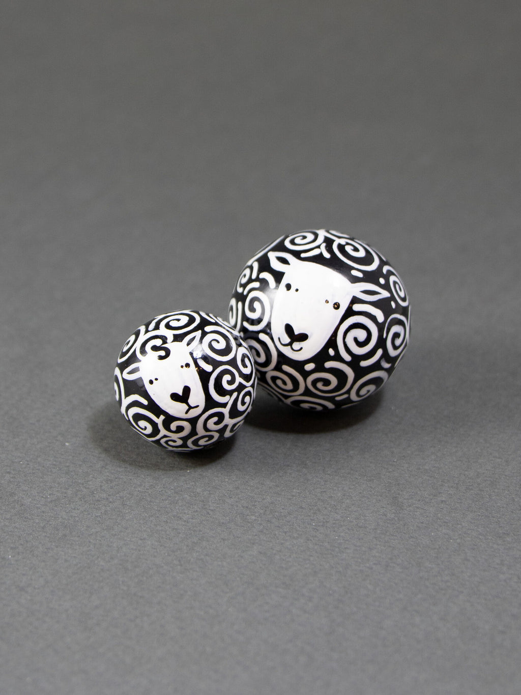 Black Dolly Sheep Wooden Bead