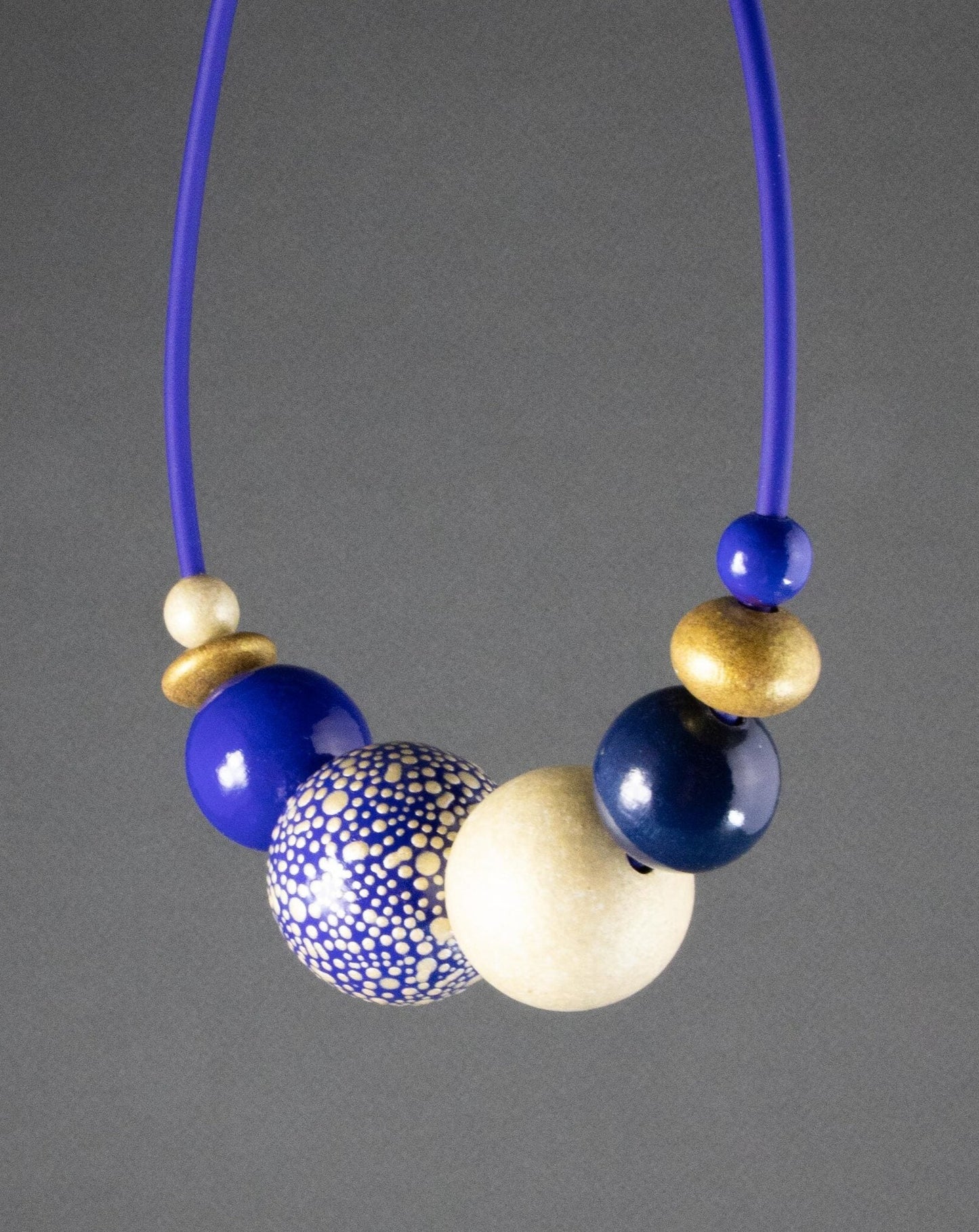 Blue Star Wooden Beads Necklace