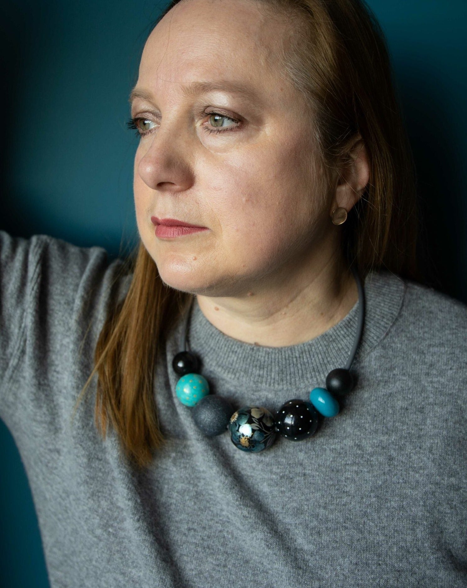 Midnight Garden Wooden Bead Necklace