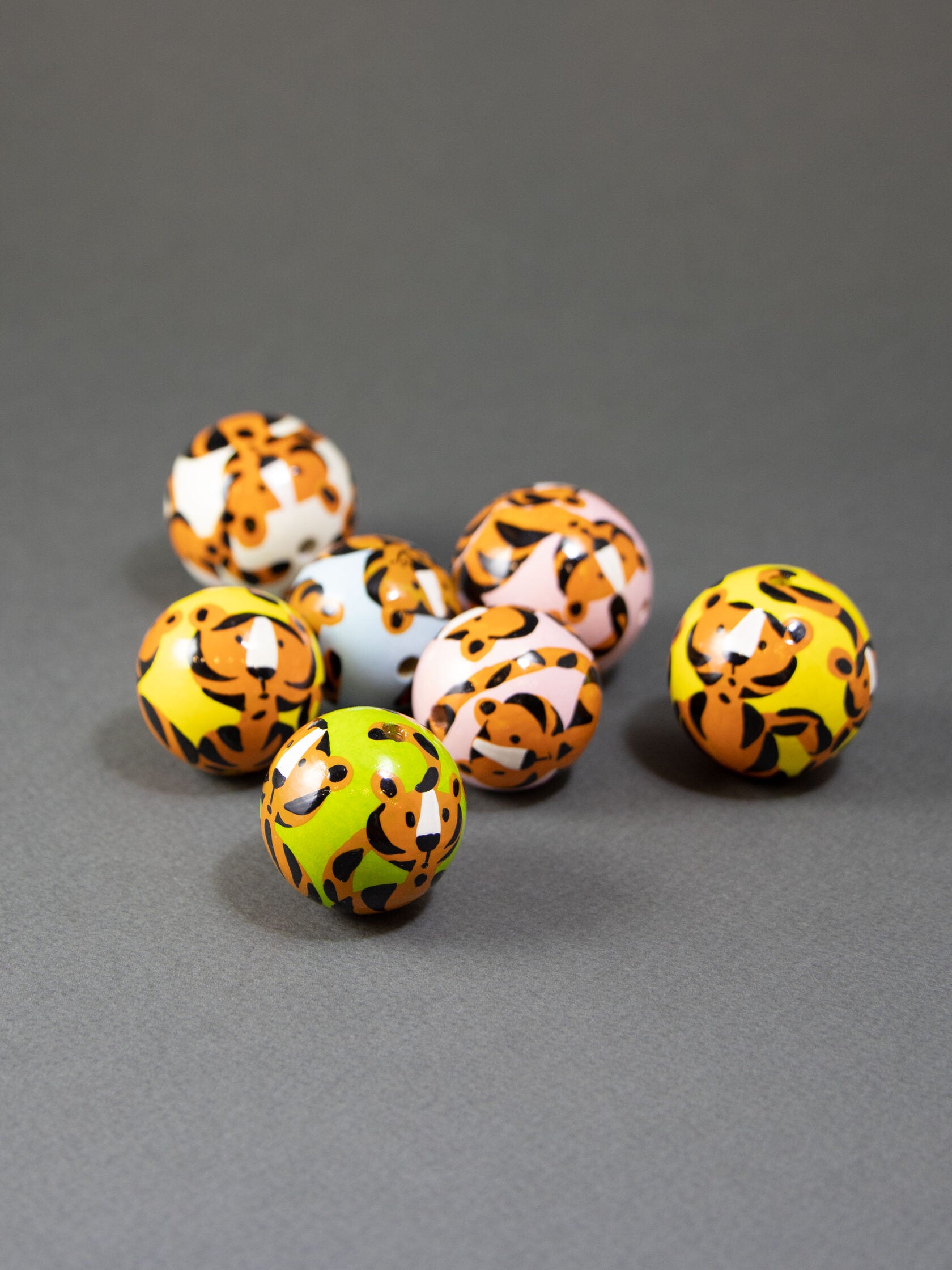 Big Tiger Family Wooden Bead