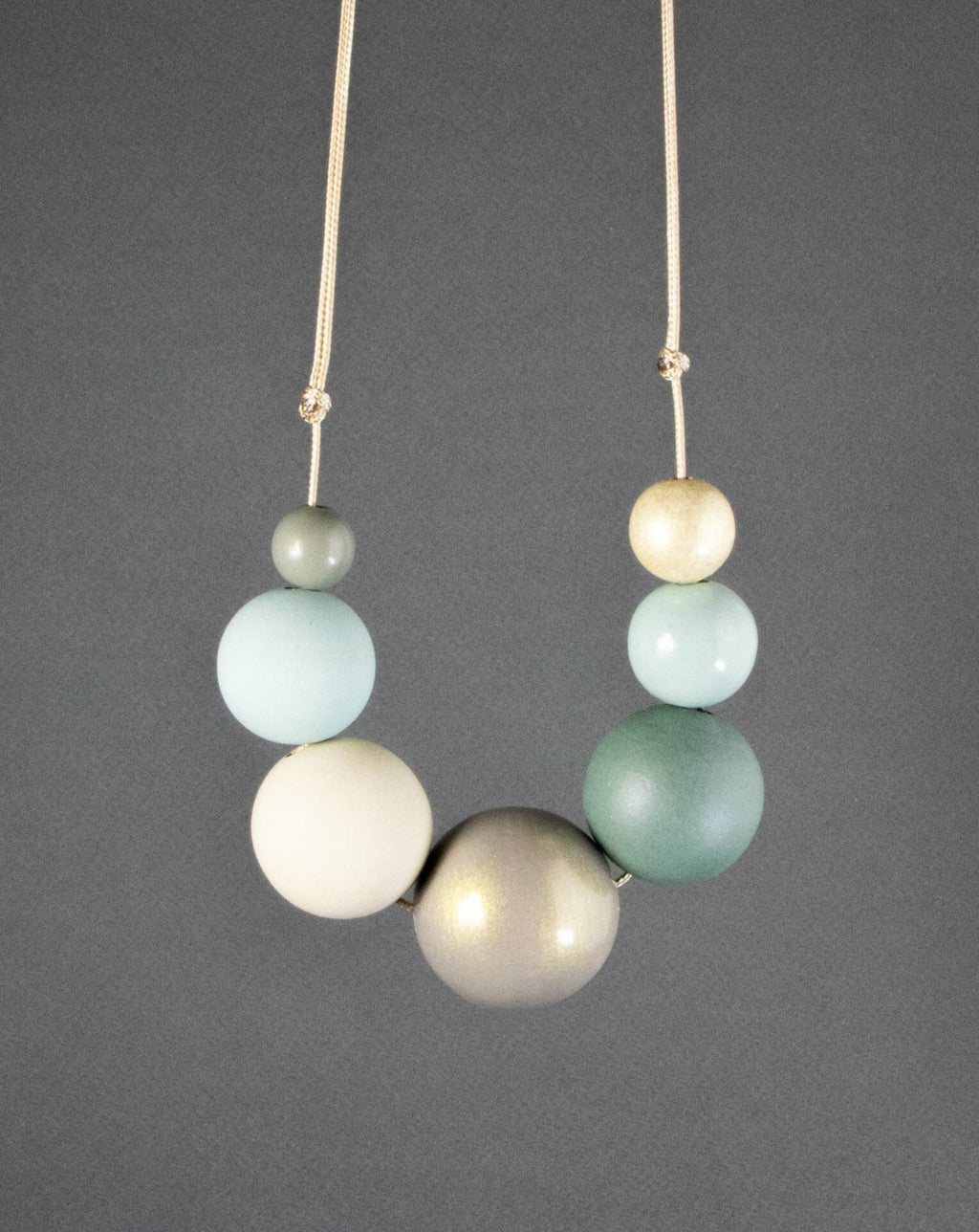 Shades of Green Wooden Beads Necklace