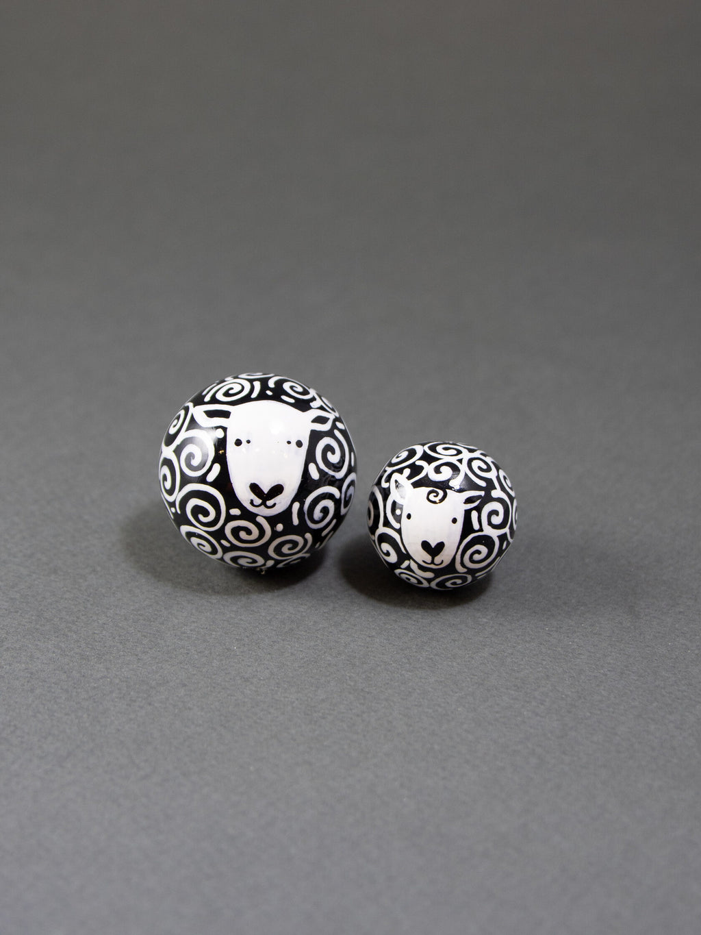 Black Dolly Sheep Wooden Bead