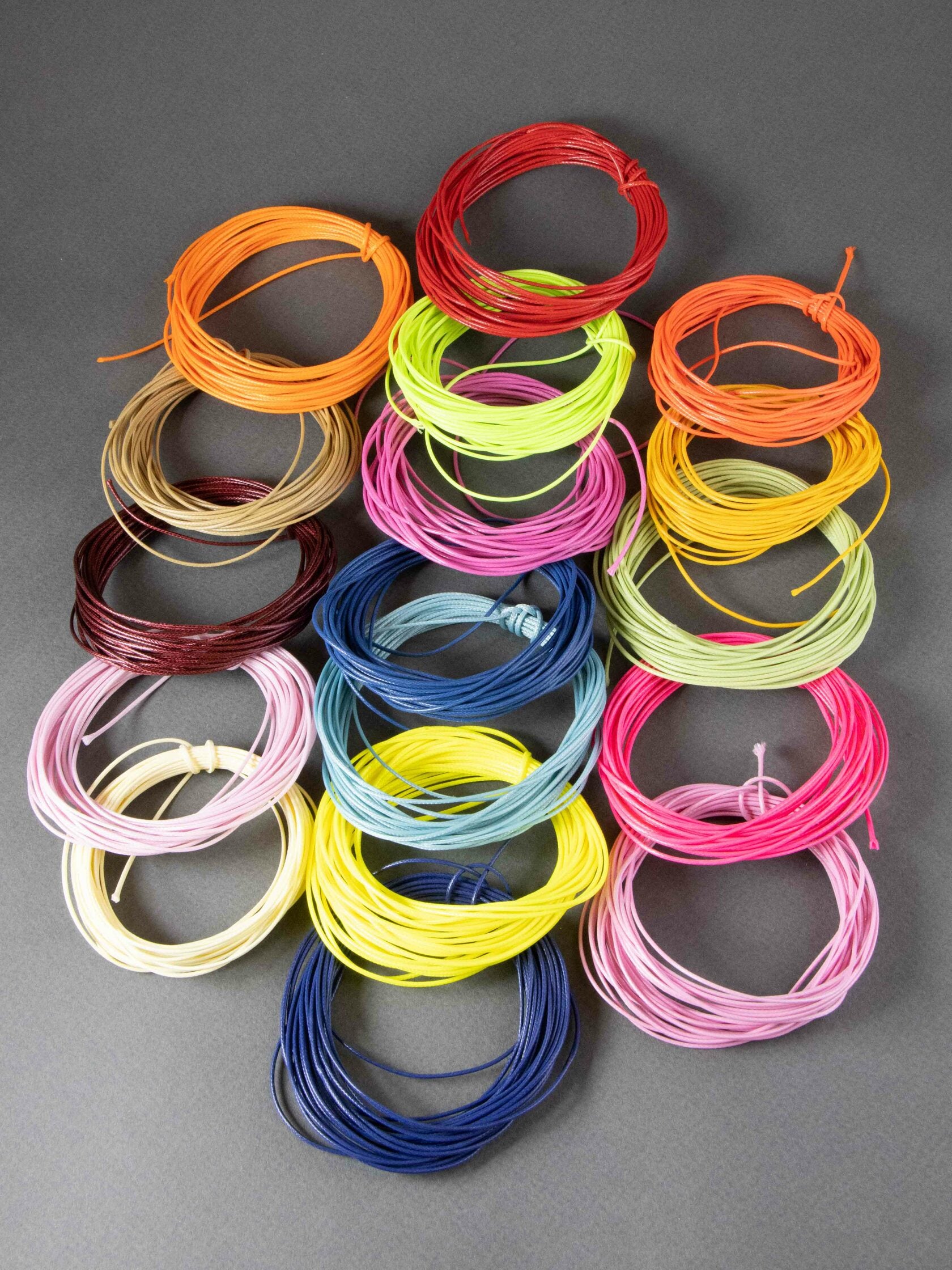 Waxed Polyester Cord in Neon Lemon