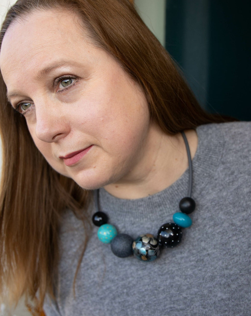 Midnight Garden Wooden Bead Necklace