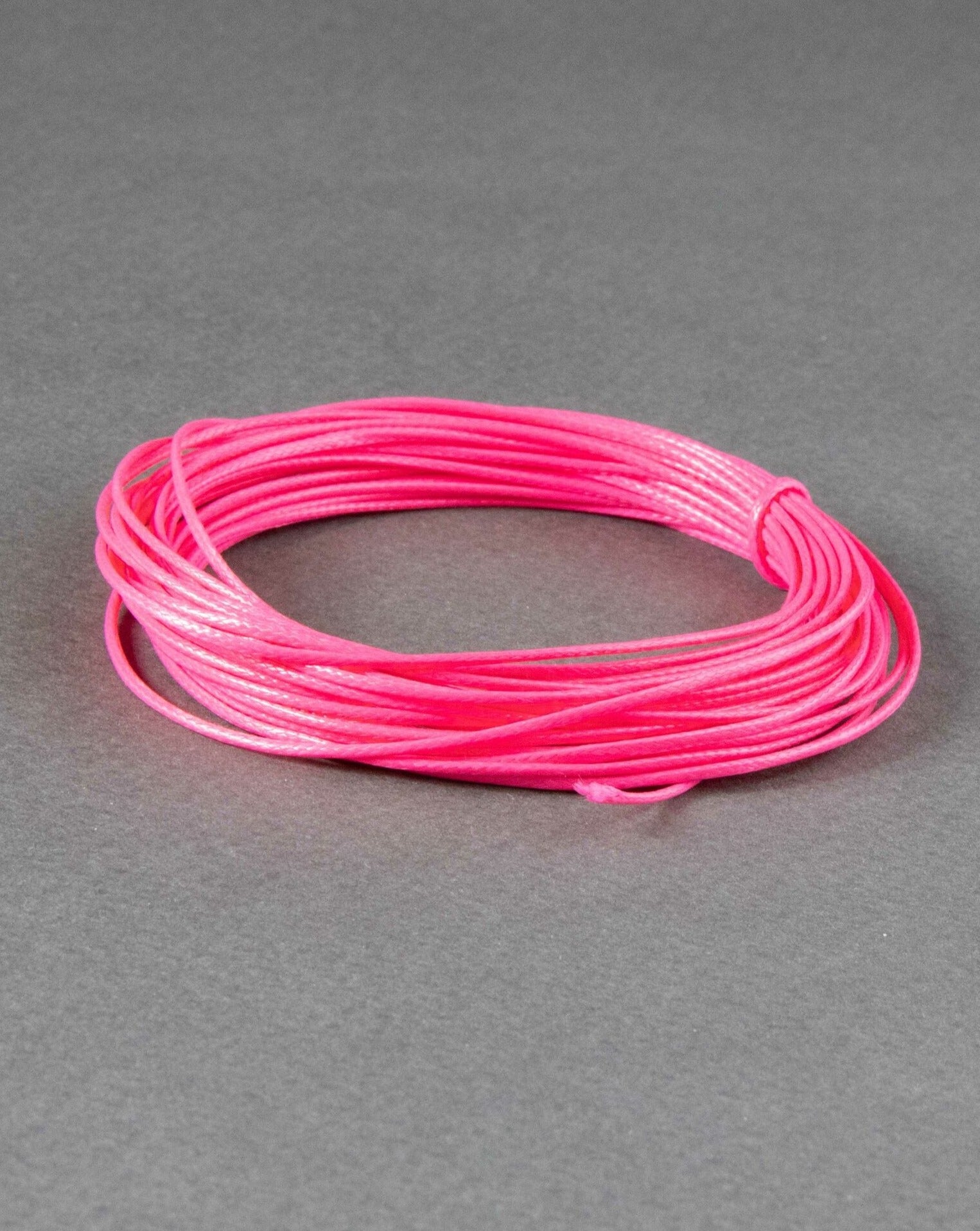 Waxed Polyester Cord in Neon Pink