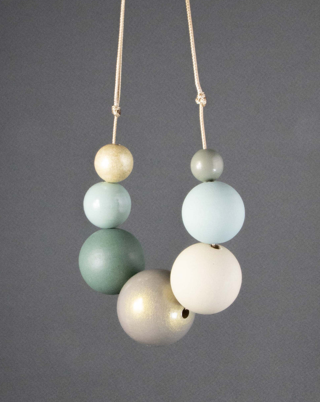 Shades of Green Wooden Beads Necklace