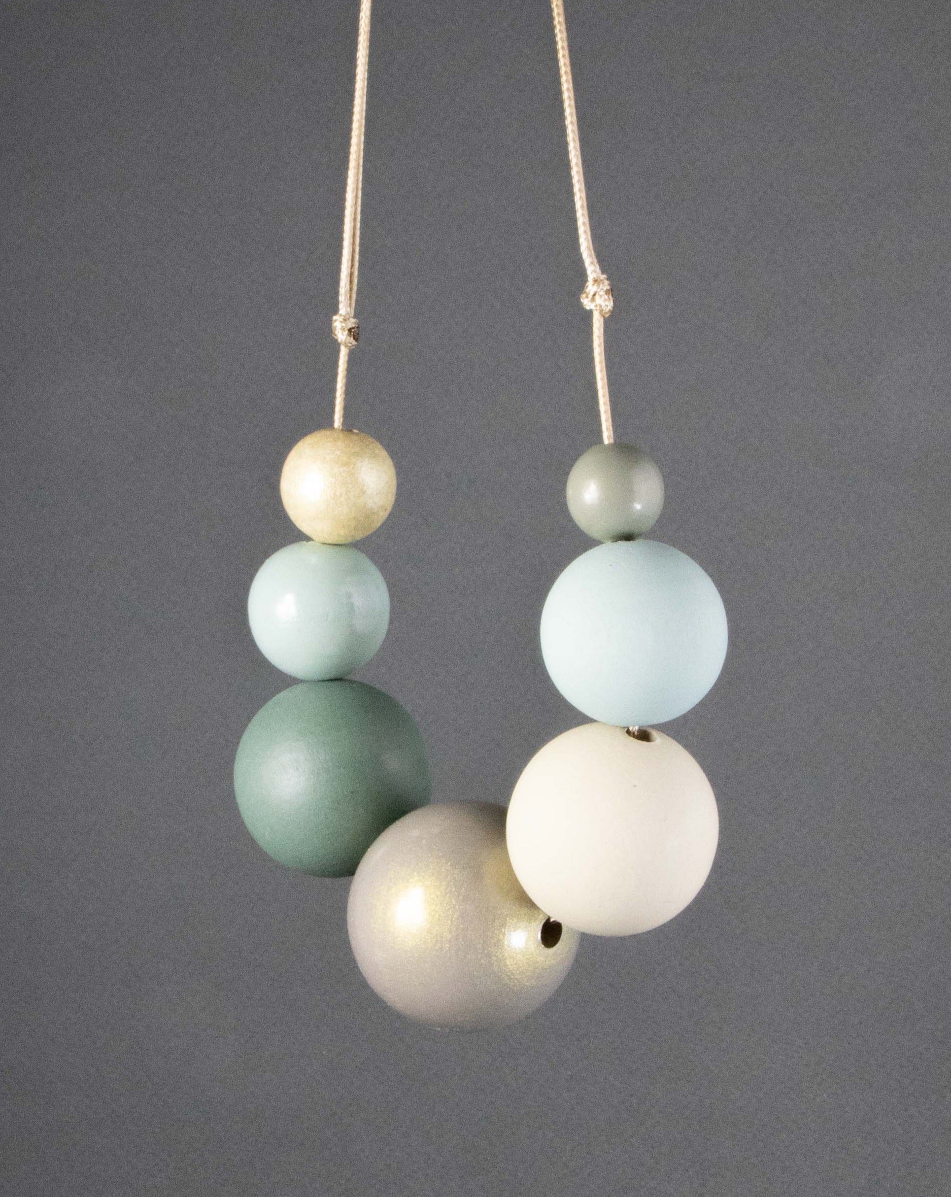 Shades of Green Wooden Beads Necklace