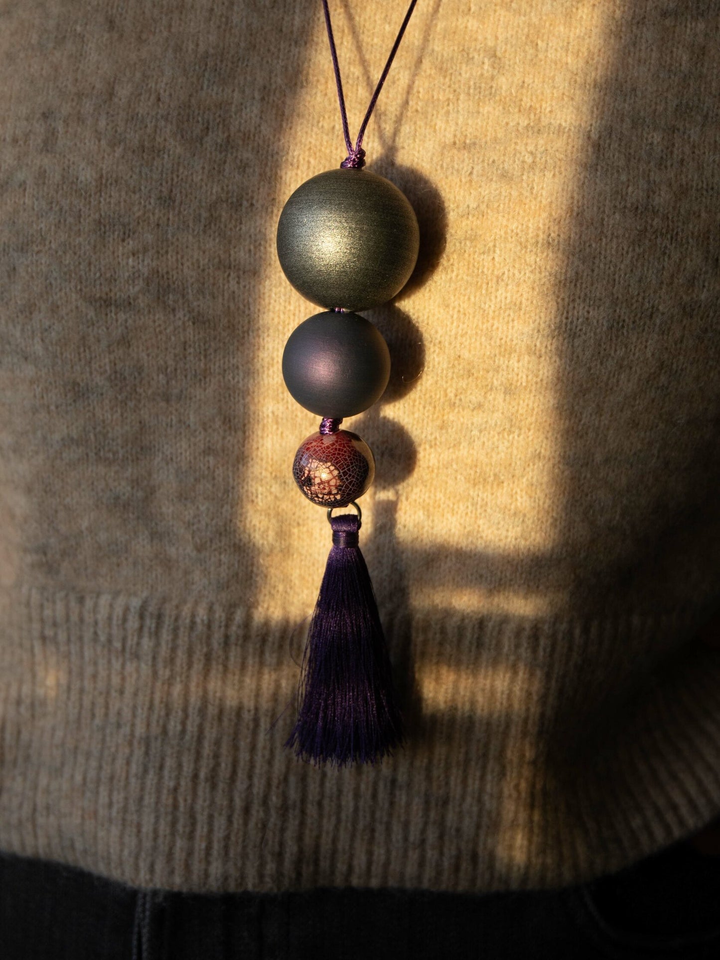 Violet Sunset Beaded Pendant