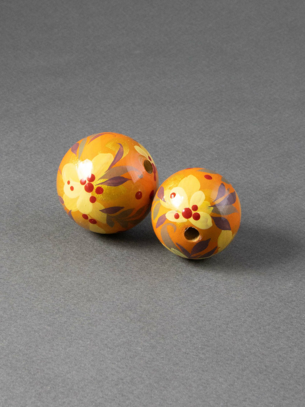 Orange Garden Wooden Bead