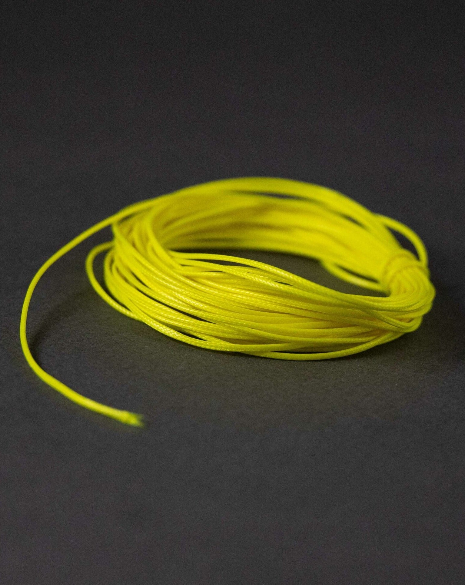 Waxed Polyester Cord in Neon Lemon