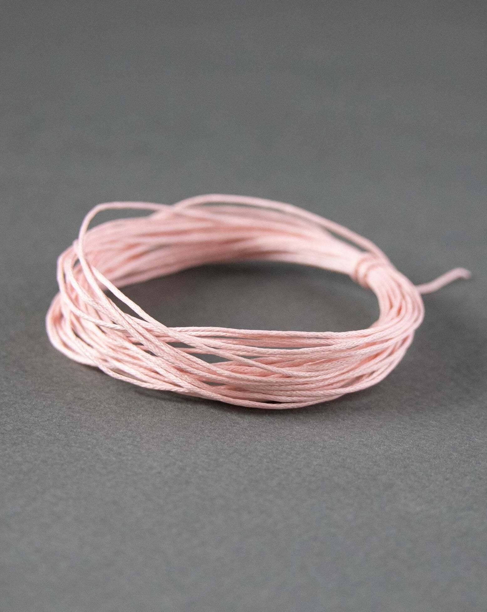 Waxed Cotton Cord in Light Pink