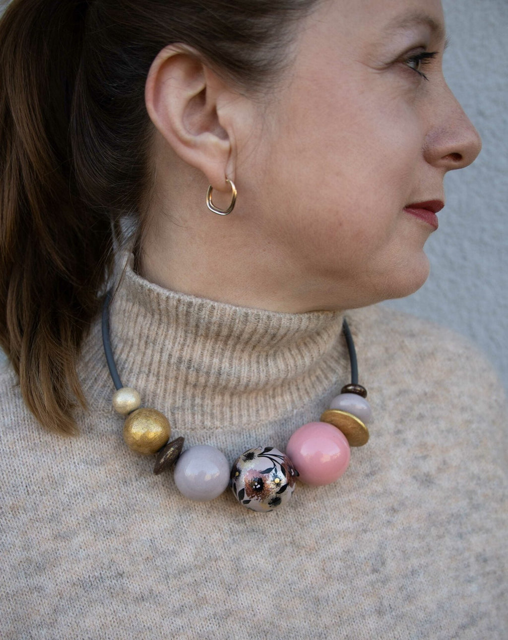 Twilight Garden Wooden Necklace