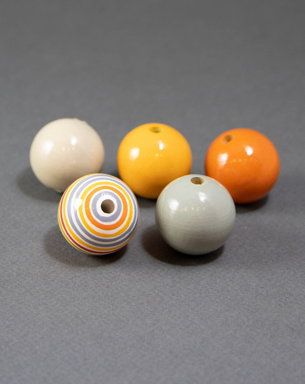 Funny Orange 2 Wooden Beads Set