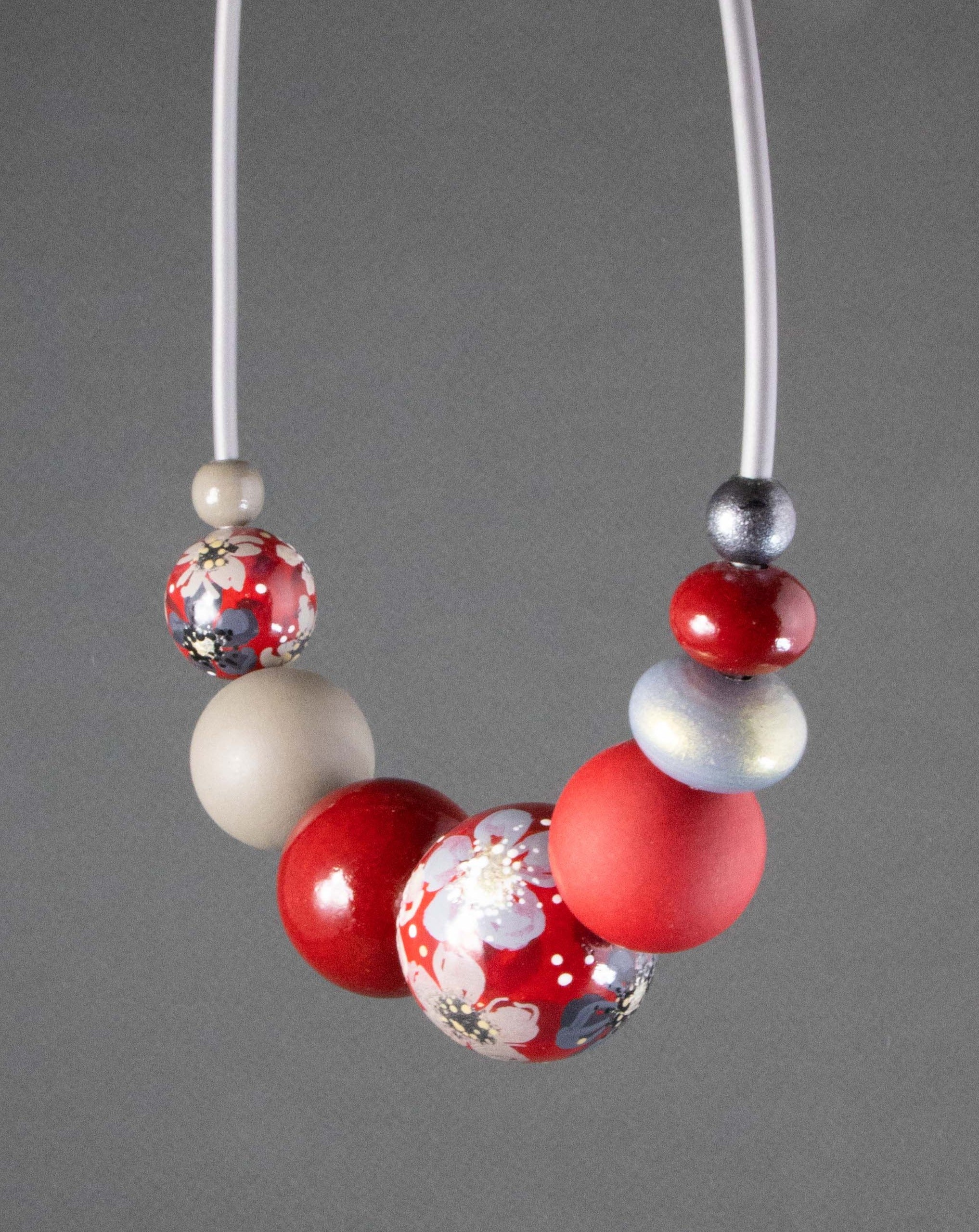 Ruby Wooden Bead Necklace