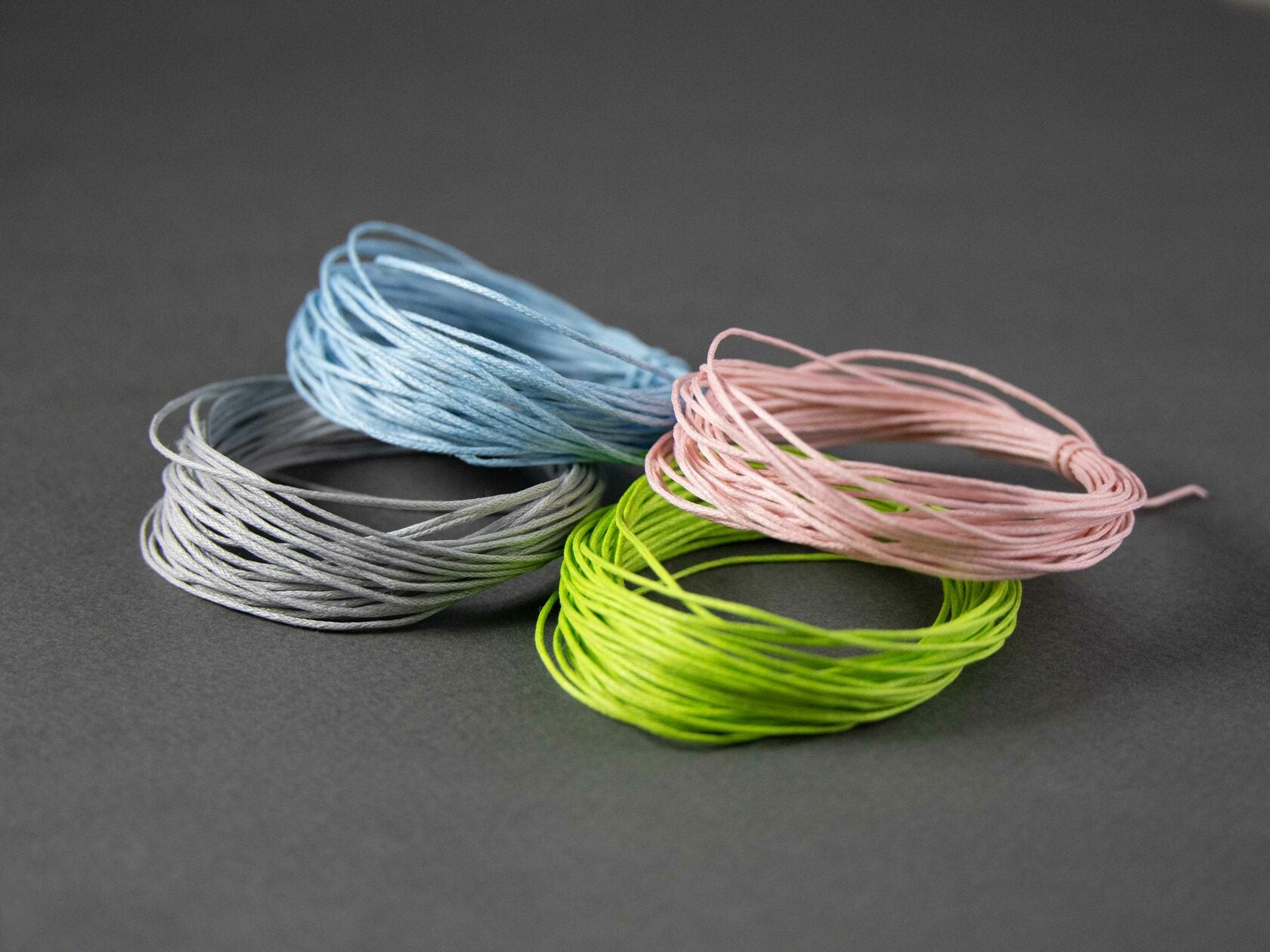 Waxed Cotton Cord in Green