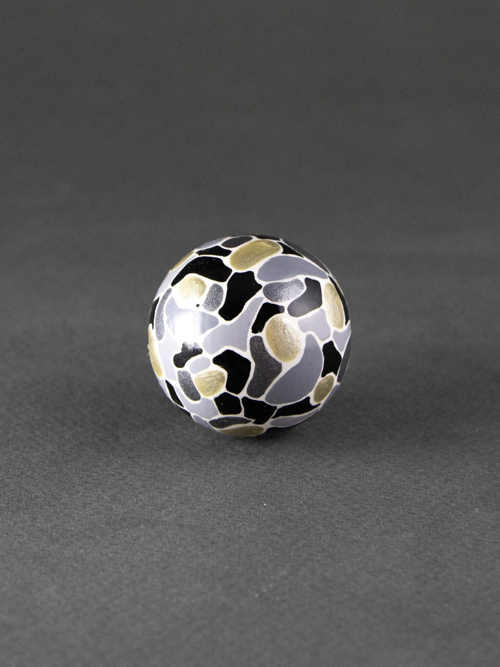 Abstract Gray Wooden Bead