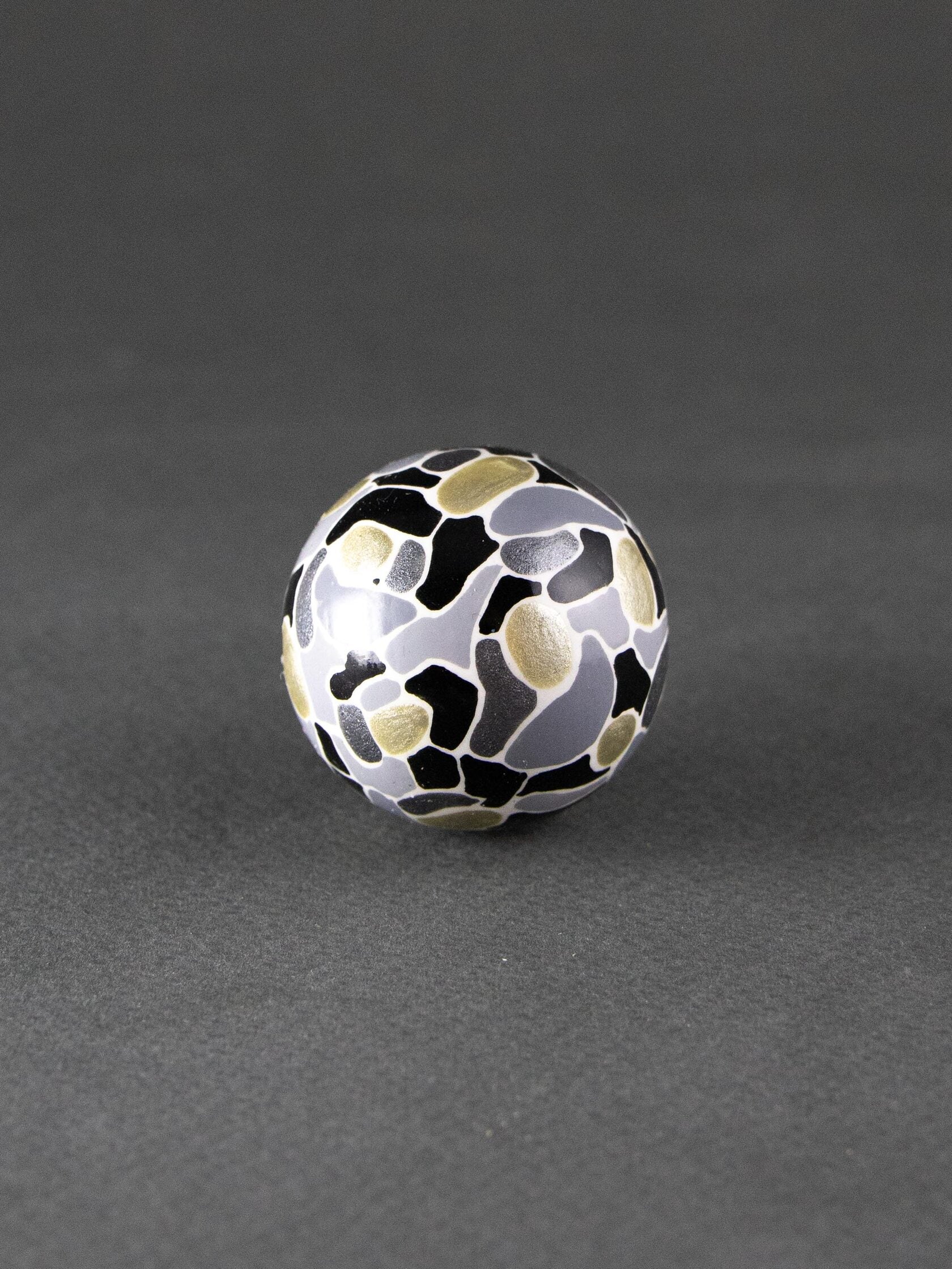 Abstract Gray Wooden Bead