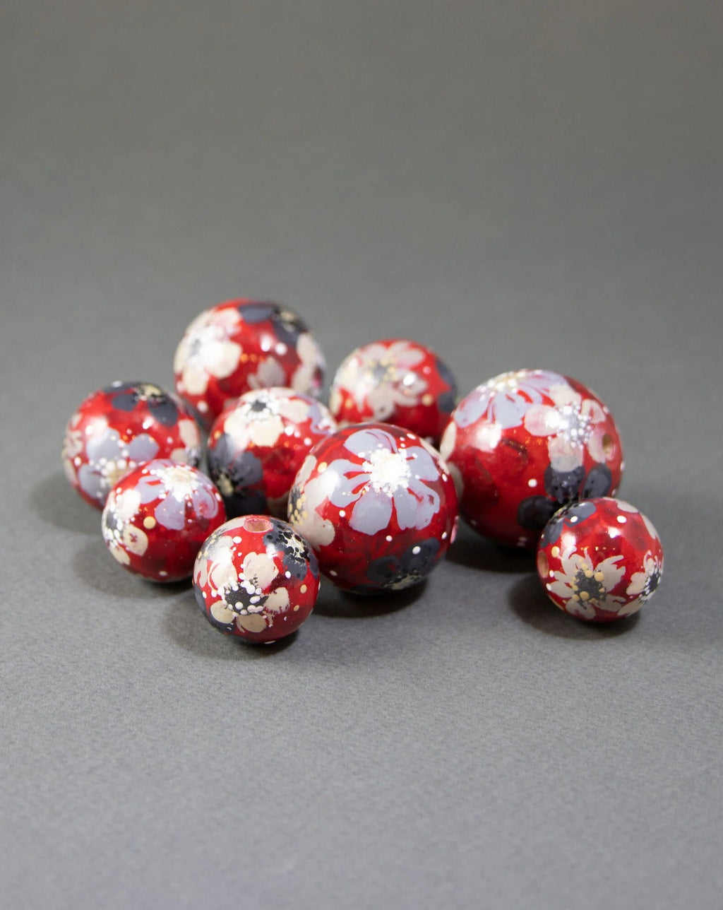 Ruby Garden Wooden Bead
