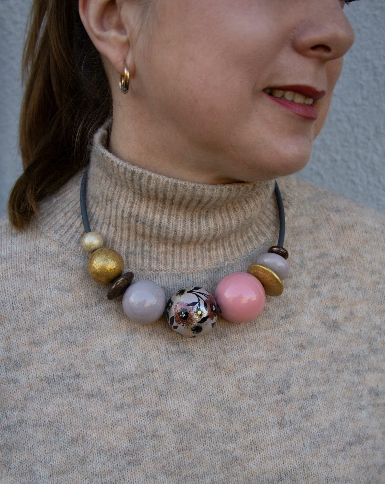 Twilight Garden Wooden Necklace